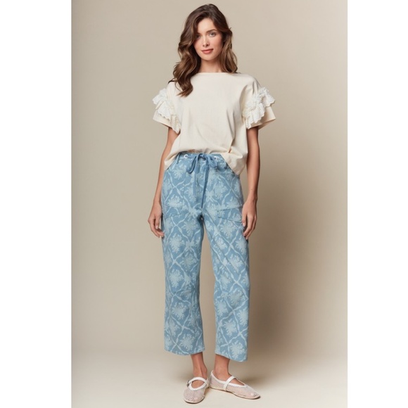 "The Cleo" Coquette Printed Barrel Jean - Picture 4 of 4